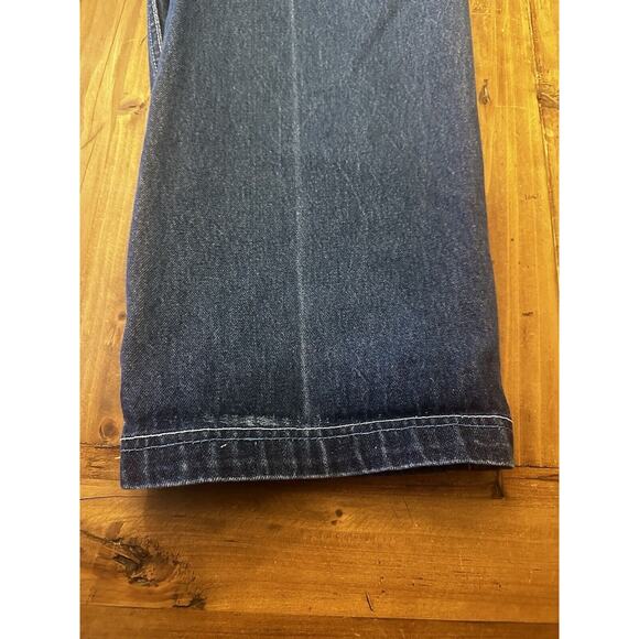 Y2K RISK NYC Street Knowledge Embroidered Jeans Mens 38x32 Baggy Skater Wide Leg - Picture 7 of 16